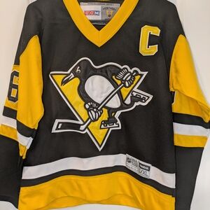 Mario Lemieux #66 Pittsburgh Penguins Youth L/XL CCM Vintage Hockey Jersey NHL